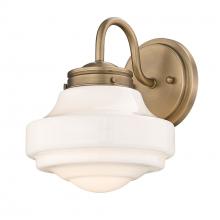  0508-1W MBS-VMG - Ingalls MBS 1 Light Wall Sconce in Modern Brass with Vintage Milk Glass Shade